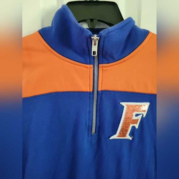 PINK Victoria's Secret Collegiate Florida Gators 1/4 Zip Sequin Pullover Size S - Picture 5 of 6
